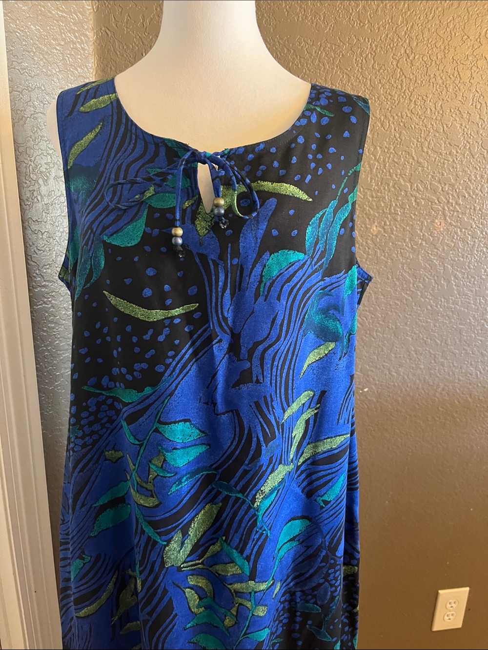 White Stag Blue and Green Botanical Maxi Dress - Picture 3 of 7